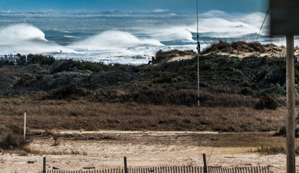 That dune is hiding a peanut gallery of surfers cackling at other surfers paying their dues. I like the shapes of the spray coming off the waves. Photo: <a href=\"https://bennycrum.tumblr.com/\" target=_blank>Benny Crum</a>